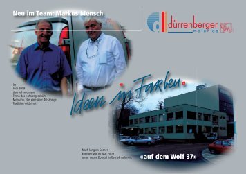 «auf dem Wolf 37» Neu im Team: Markus Mensch - Dürrenberger ...
