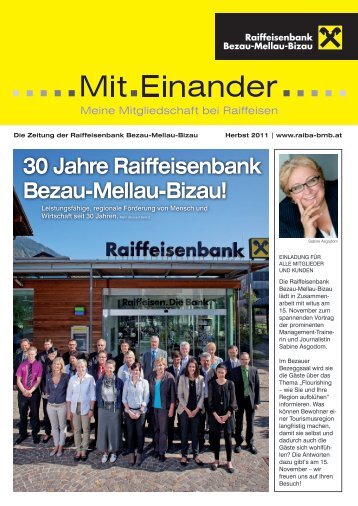 30 Jahre Raiffeisenbank Bezau-Mellau-Bizau! - Raiffeisen Bezau ...