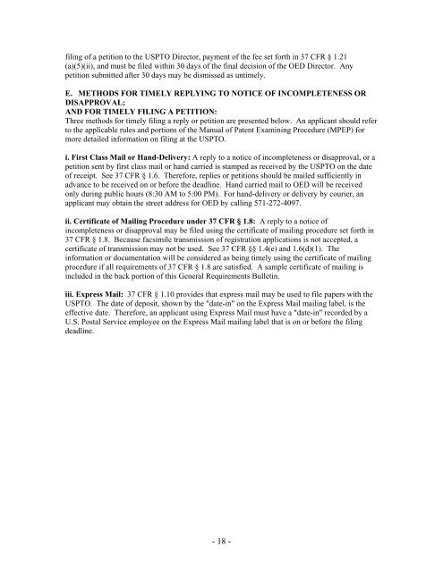 General Requirements Bulletin - U.S. Patent and Trademark Office