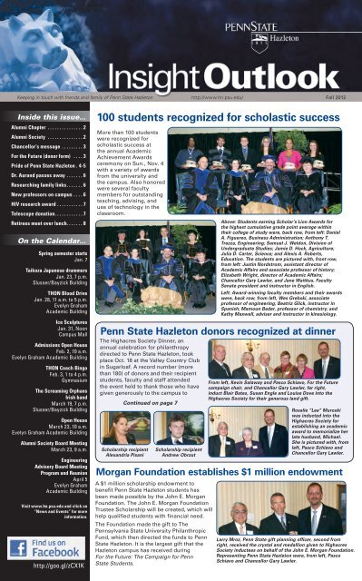 100 students recognized for scholastic success - Penn State ...