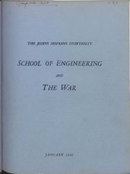 SCHOOL OF ENGINEERING THE WAR - Johns Hopkins University