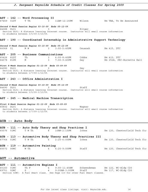 step 7 confirm your class schedule - J. Sargeant Reynolds ...