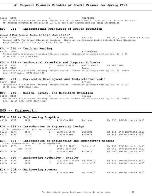 step 7 confirm your class schedule - J. Sargeant Reynolds ...