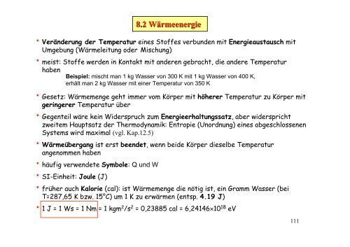 Wärmelehre (Thermodynamik)