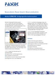 Modul 4 PRO FIS Fertigungsinformationssystem  ... - Fastec GmbH