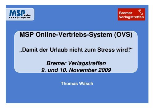 Thomas Wäsch/MSP - MSP Medien Systempartner