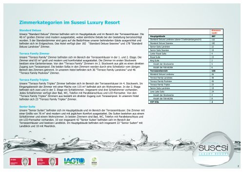 Susesı Luxury Resort Konzept & Factsheet Sommer 2012 - Susesi