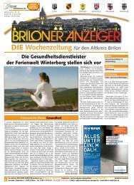 DIE Wochenzeitung für den Altkreis Brilon Die ... - Briloner Anzeiger