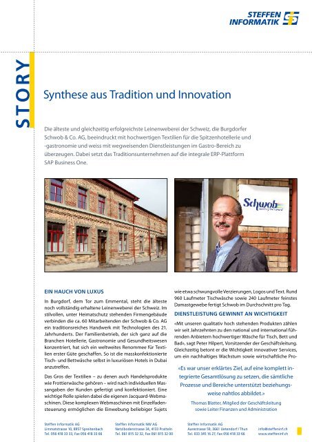 Erfolgsstory Schwob & Co. AG - Steffen Informatik