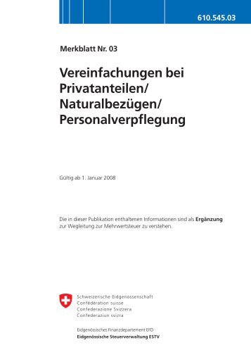 Merkblatt Nr. 3 der Eidg. Steuerverwaltung ESTV (PDF