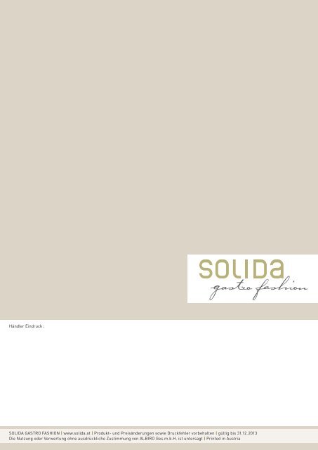 Solida Gastro fashion Katalog (PDF - 9.5MB)