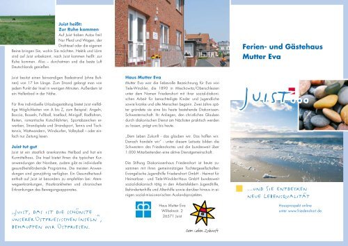 Hausprospekt Evangelische Jugendhilfe Friedenshort