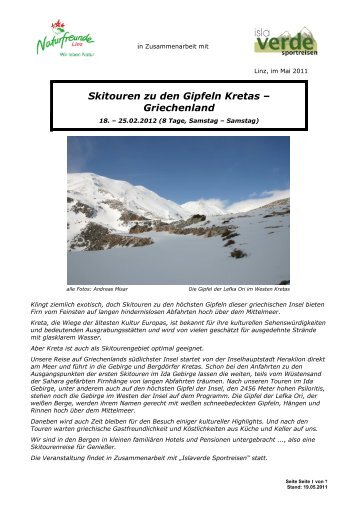 2012 Ski Kreta Detailprogramm - Naturfreunde