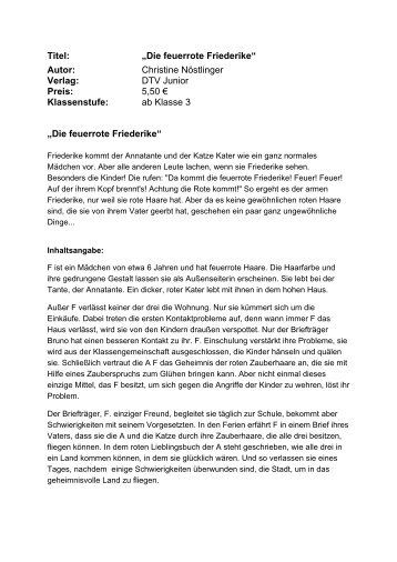 Die feuerrote Friederike