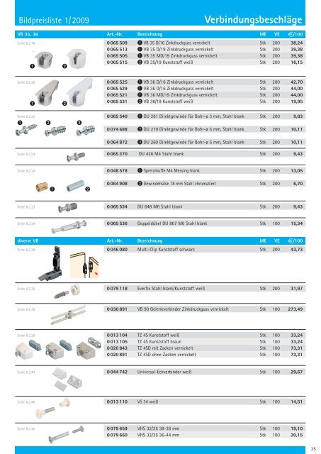 Bildpreisliste - Hettich