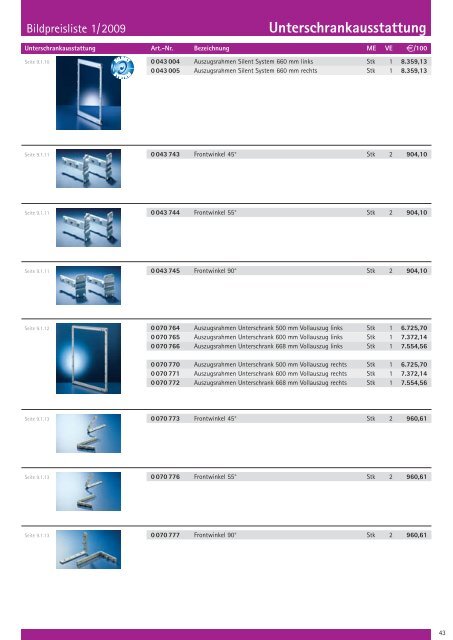 Bildpreisliste - Hettich