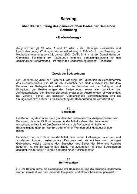 Satzung - Verwaltungsgemeinschaft Ershausen/Geismar