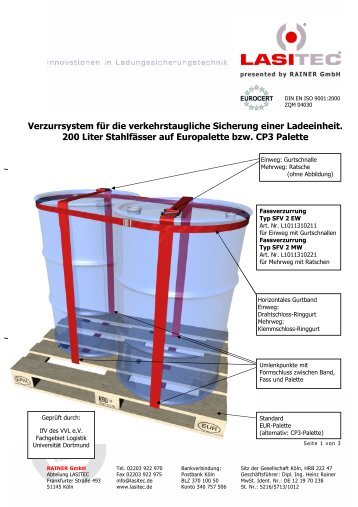 200 Liter Stahlfässer auf Europalette bzw. CP3 Palette - LasiPortal