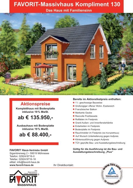 Favorit Massivhaus Kompliment 130 Das Haus Mit Familiensinn