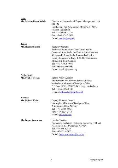 List of participants - IAEA