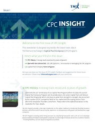 CPC Insight Newsletter - Toronto Stock Exchange