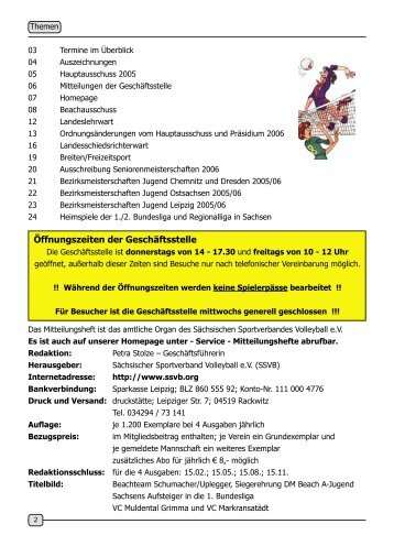 Ordnungsänderungen - sächsischer Sportverband Volleyball eV