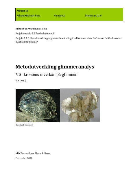 Glimmerbestämning i ballastmaterialets finfraktion