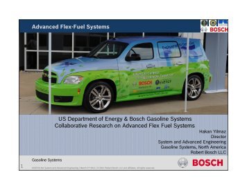 Advanced Flex-Fuel Systems US Department of Energy & Bosch ...