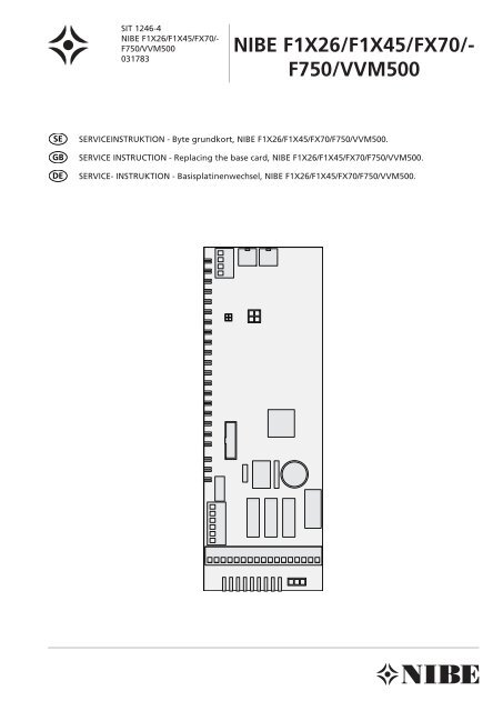 NIBE F1X26/F1X45/FX70/- F750/VVM500 - nibe.com