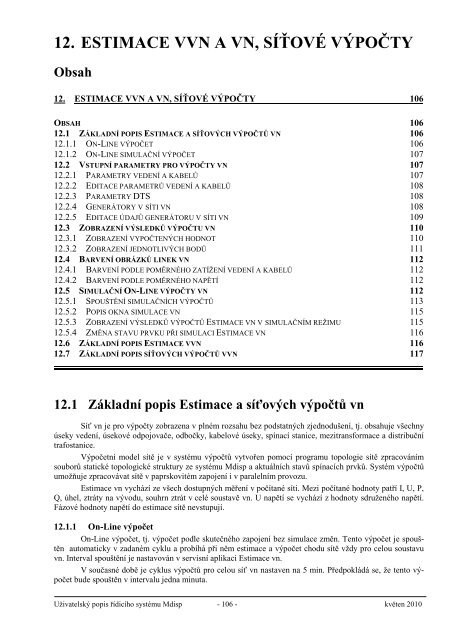 12. ESTIMACE VVN A VN, SÍŤOVÉ VÝPOČTY - Elvac