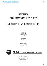 Svorky pre rozvodne VN a VVN / Substations connectors - ELBA a.s.