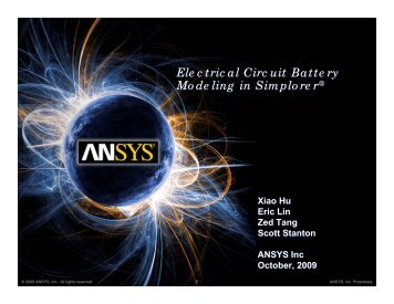 Electrical Circuit Battery Modeling in Simplorer - Ansys