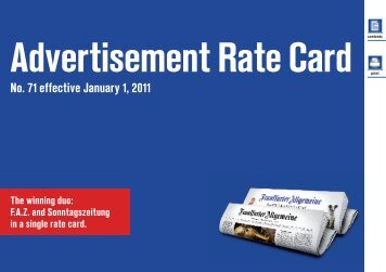 Advertisement Rate Card Advertisement Rate Card - FAZ.net