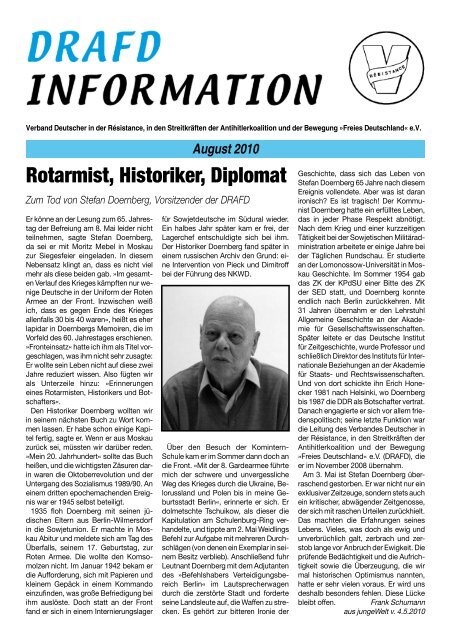 Rotarmist, Historiker, Diplomat - DRAFD eV
