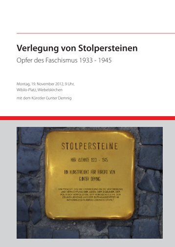 Verlegung von Stolpersteinen - Neunkirchen
