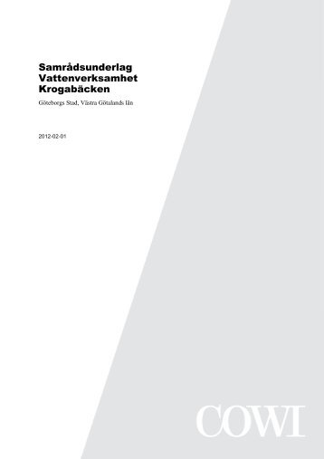 Samrådsunderlag Vattenverksamhet Krogabäcken - Göteborgs Stad