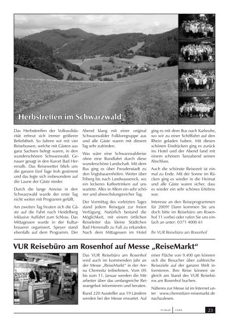 Stadtverband Chemnitz e.V. Magazin für Mitglieder und Freunde der ...