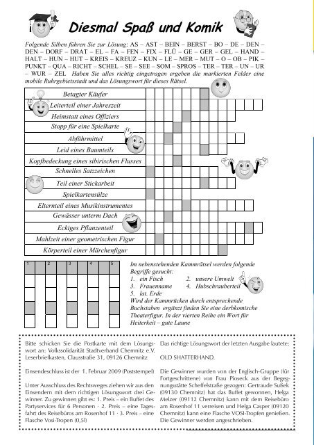 Stadtverband Chemnitz e.V. Magazin für Mitglieder und Freunde der ...