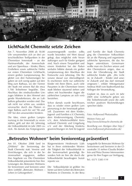 Stadtverband Chemnitz e.V. Magazin für Mitglieder und Freunde der ...