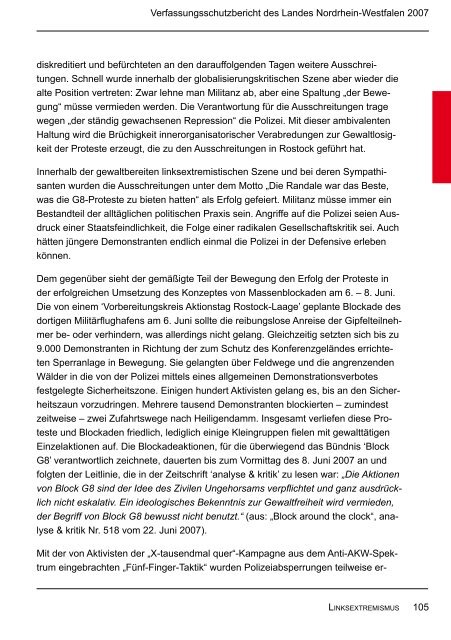 Bericht des Verfassungsschutzes über das Jahr 2007 - MIK NRW