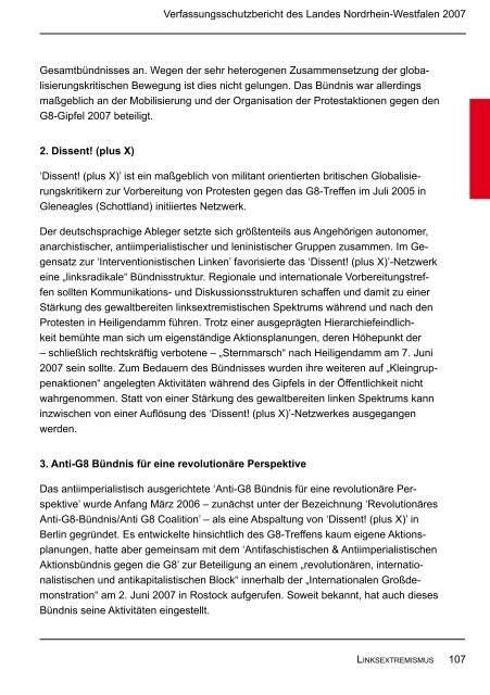 Bericht des Verfassungsschutzes über das Jahr 2007 - MIK NRW