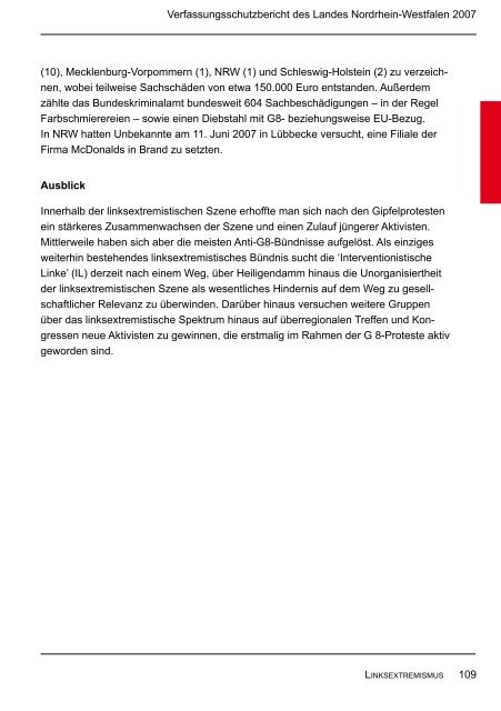 Bericht des Verfassungsschutzes über das Jahr 2007 - MIK NRW