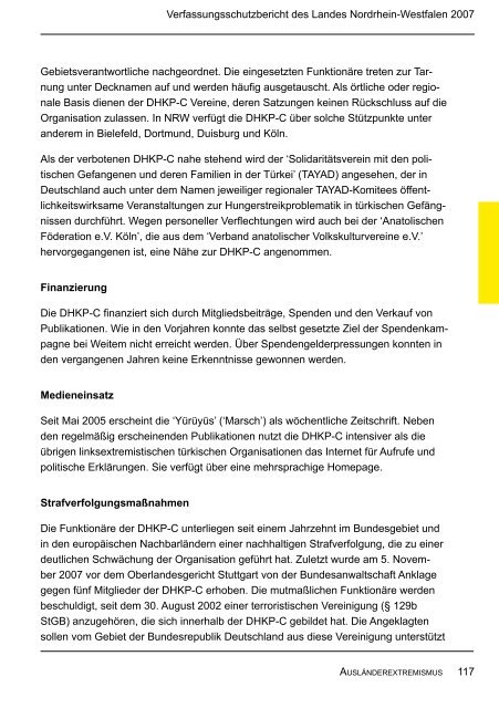 Bericht des Verfassungsschutzes über das Jahr 2007 - MIK NRW