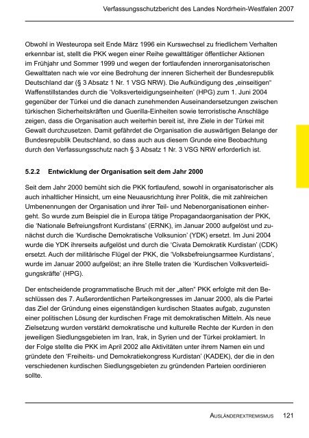 Bericht des Verfassungsschutzes über das Jahr 2007 - MIK NRW