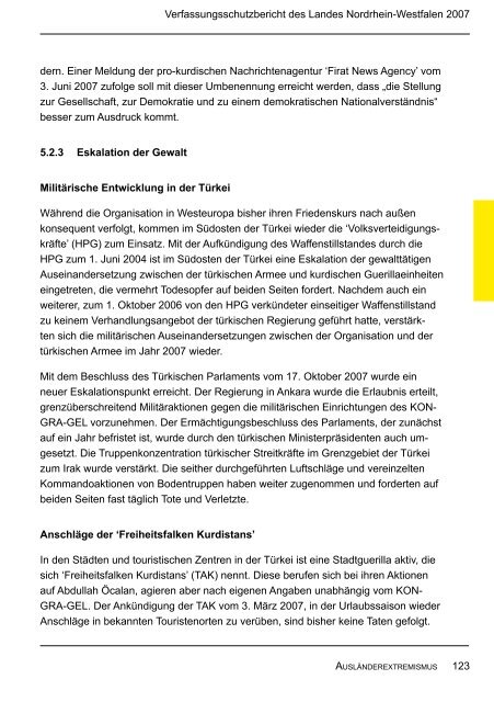 Bericht des Verfassungsschutzes über das Jahr 2007 - MIK NRW