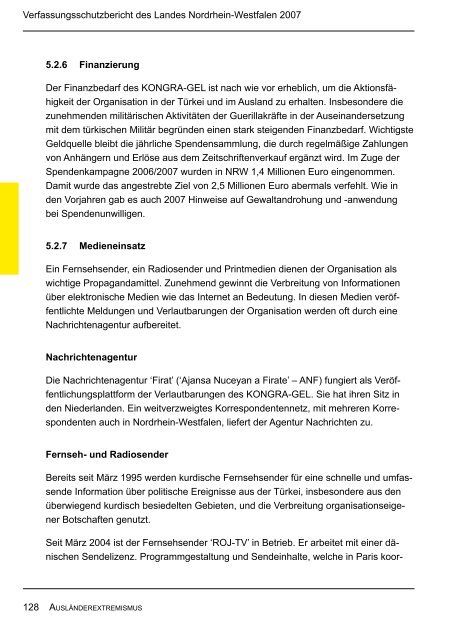 Bericht des Verfassungsschutzes über das Jahr 2007 - MIK NRW