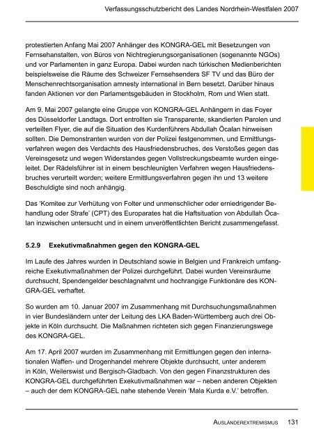 Bericht des Verfassungsschutzes über das Jahr 2007 - MIK NRW