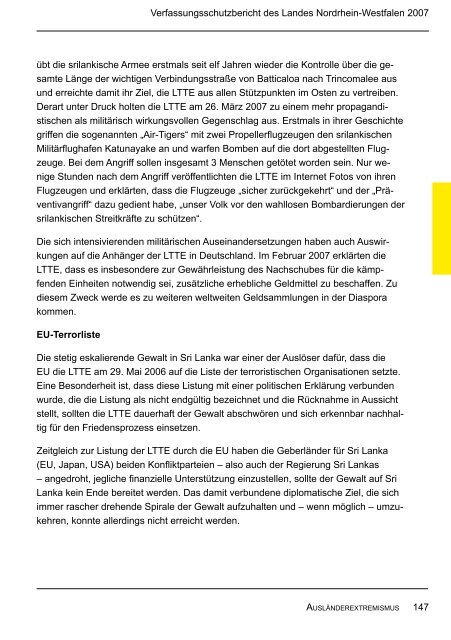 Bericht des Verfassungsschutzes über das Jahr 2007 - MIK NRW