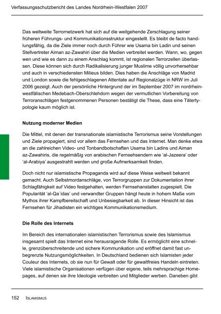 Bericht des Verfassungsschutzes über das Jahr 2007 - MIK NRW