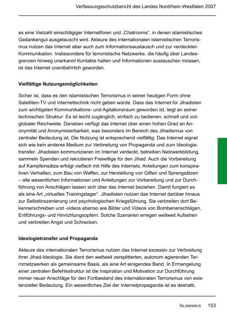 Bericht des Verfassungsschutzes über das Jahr 2007 - MIK NRW